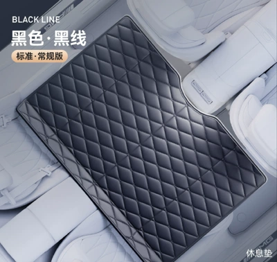 Multi-function pad, Car mattress for travel, self-driving - without-side-panels-and-cushions-leather-black-130-80cm-comes-with-a-storage-bag