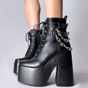 Platform Shoes Lolita Punk Diablo Cosplay Lolita Shoes Boots Chain Boots