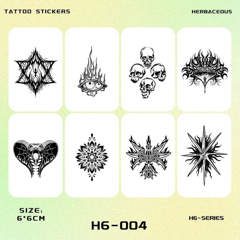 Popular Semi-Permanent Herbal Tattoo Stickers for Men, Stylish Neck Stickers, Cool and Non-Reflective, Waterproof, Long-Lasting and Realistic