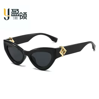 高品质个性猫眼男女太阳眼镜跨境非主流防紫外线潮流新款复古墨镜