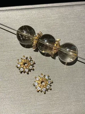 Zərgərlik ara hissələri Crystal Accessories DIY Flower Tray - gold-13mm-one