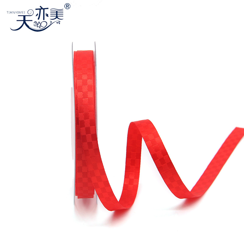 Tianyi Mei cinta de diamante cinta de satén a cuadros DIY accesorios de embalaje hechos a mano cinta