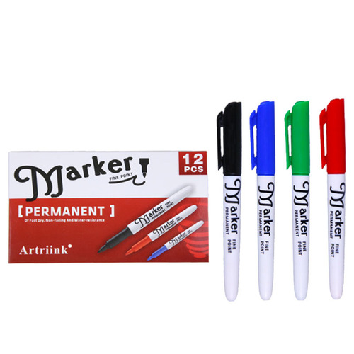 Oil-based marker pen waterproof quick-drying non-fading pen painting marker hook line pen green blue black red 4 color pen wholesale