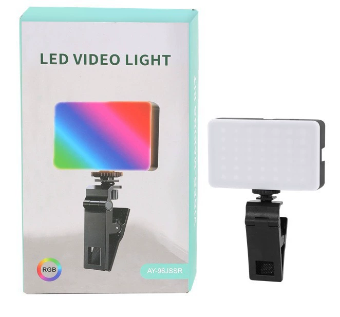 Светодиодный заполняющий свет (M160RGB) RGB карманный видеосвет, 138 светодиодов, с клипсой для телефона и камеры