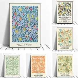 叶花植物壁画北欧海报厂家批发高清喷绘帆布画芯跨境电商速卖通