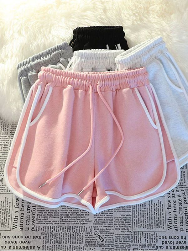 Korean Casual Sports Shorts for Women in Summer, Loose and Comfortable Home Pajamas for Outer Wear, Wide-Leg Shorts, Foreign Trade Wholesale