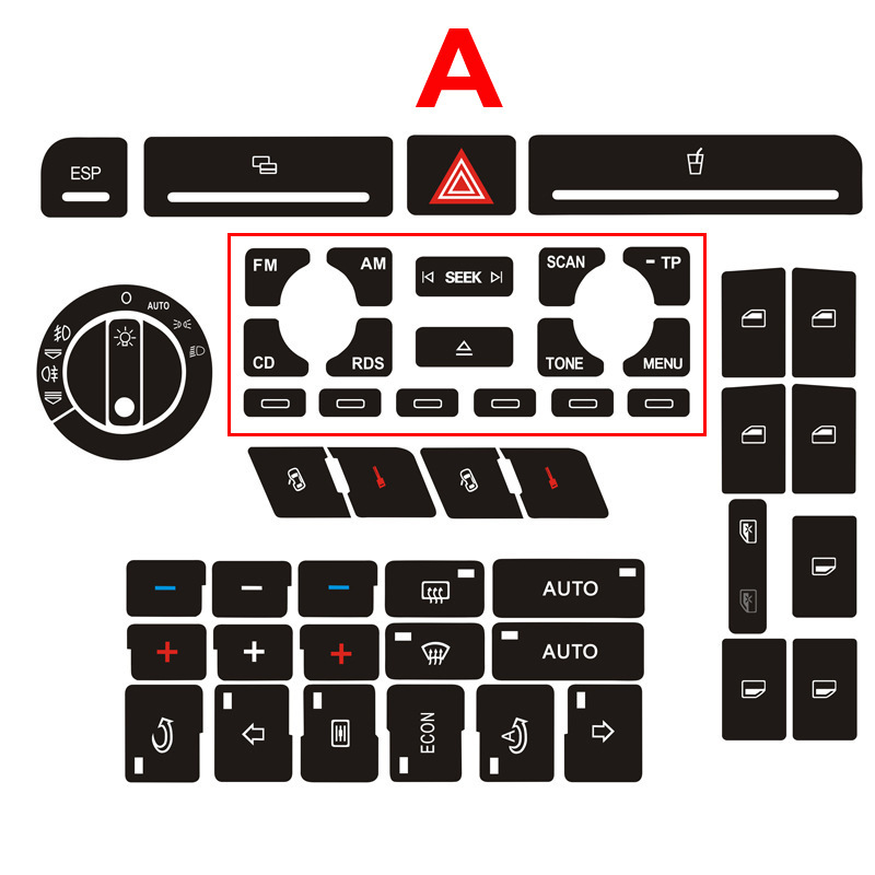 Suitable for Audi A4 B6 B7/A6/A2 A3 button damage repair sticker suit
