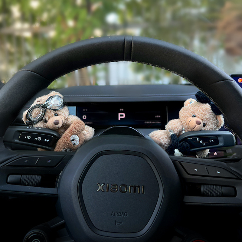 Cute Bear Car – Qìchē Car ornaments - gear-shift-decoration-pilot-bear-necklace-bear