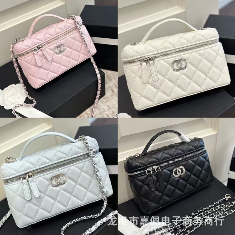 25P限定螺旋logo手提lp饭盒子包单肩菱格斜挎包高级感包包女lp包|undefined