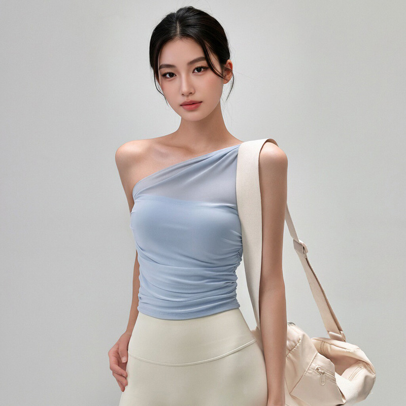 Yoga Vest All-In-One Sports Vest Shock-Proof Outer Wear Yoga Clothing Underwear Mesh Pilates Training Top