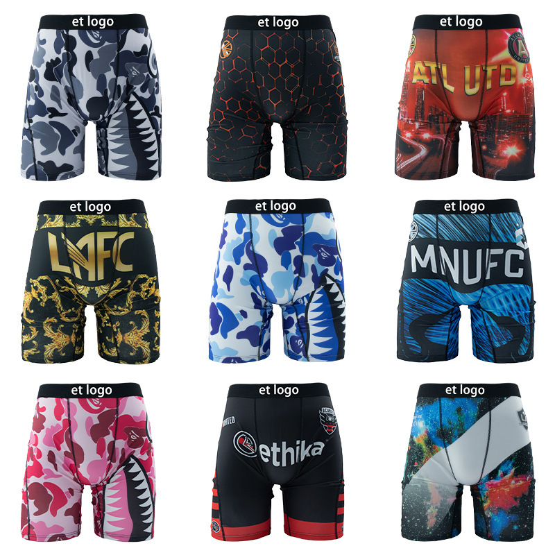 [European and American Hot-Selling Items] Ethika Same Style Men's Printed Oversized Boxer Briefs Men's Running Sports Underwear