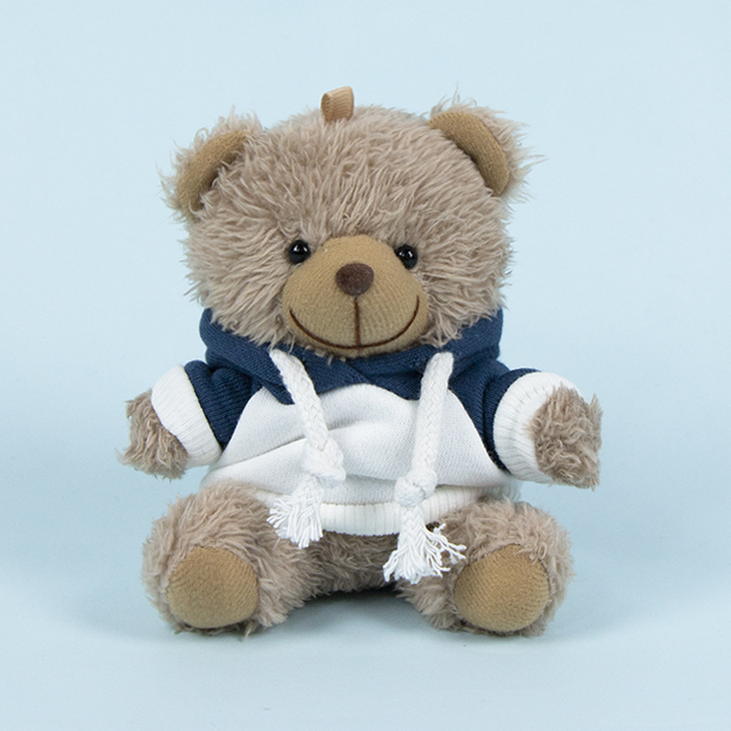 Lindo osito llavero colgante regalo creativo muñecas de peluche vestidas osito de peluche colgante de mochilas escolares para parejas