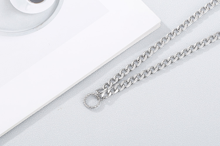 simple circle thick chain titanium earrings necklace chain set wholesale nihaojewelry