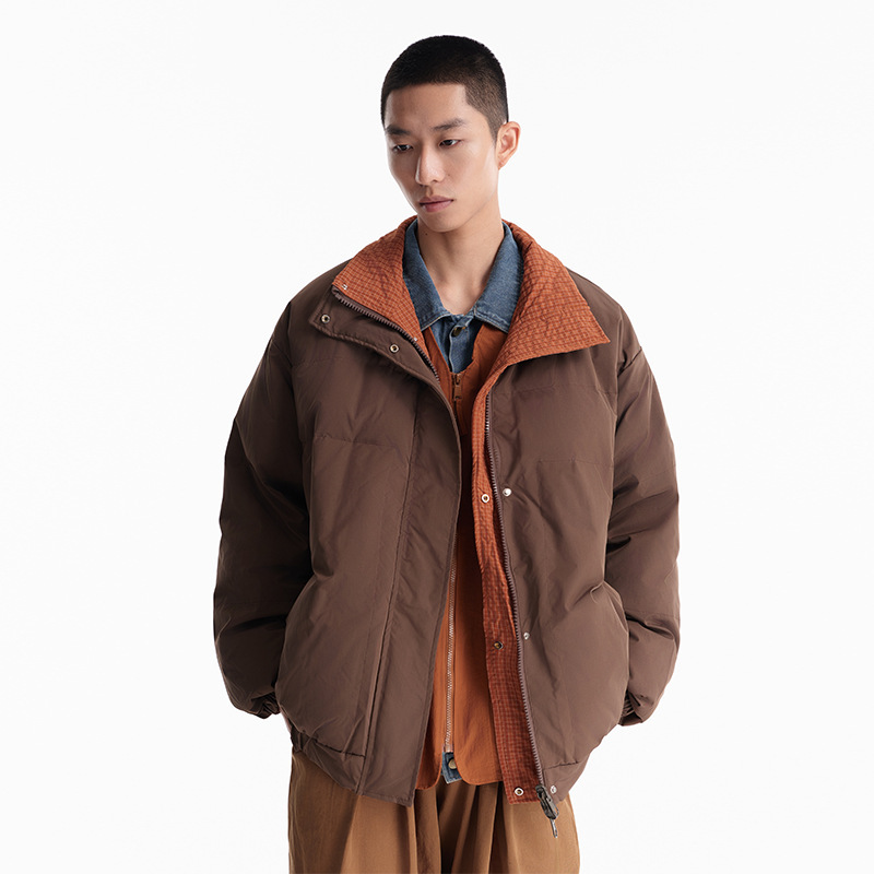 Men's winter Japanese retro keep warm down jacket with down