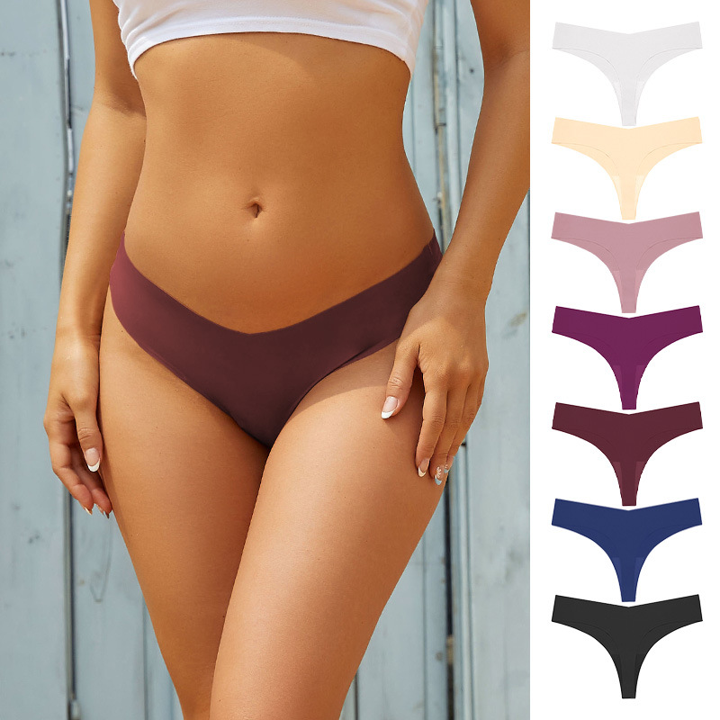 Bikini sexy tanga T pantalones deportivos transpirables de secado rápido ropa interior de mujer de una pieza de seda de hielo sin costuras Europa y América