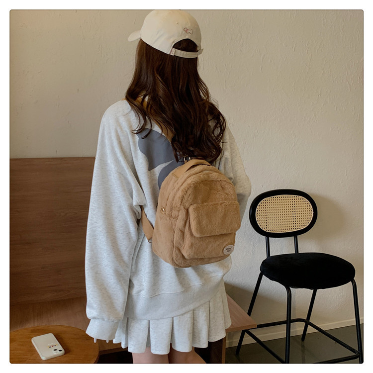 Waterproof 13 Inch Solid Color Casual Holiday Women's Backpack display picture 8