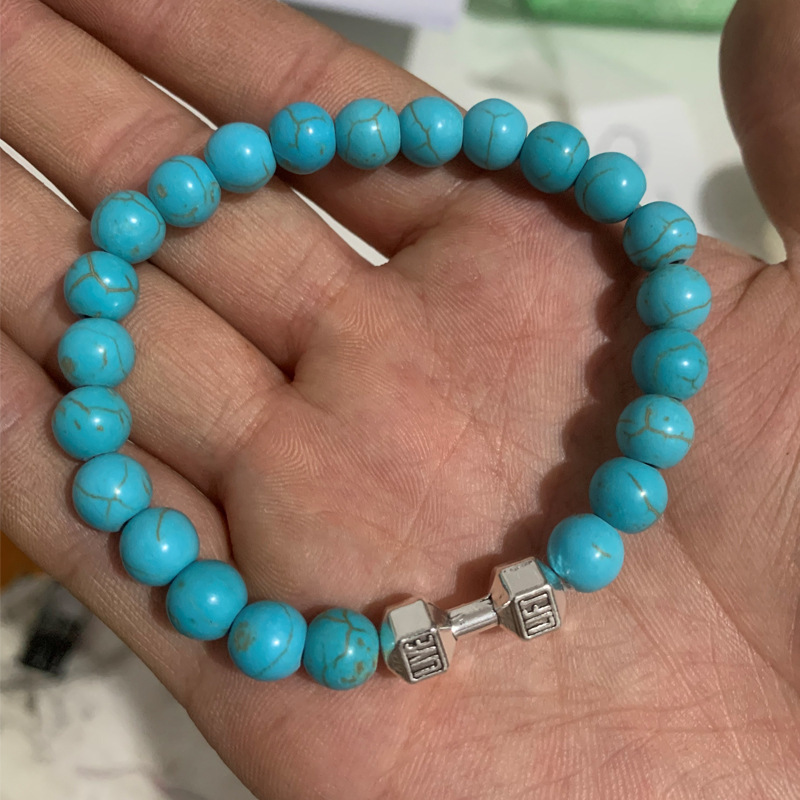 Directo de fábrica pulsera piedra volcánica negro helado aleación mancuerna energía mano cuentas Amazon Venta caliente en la acción al por mayor