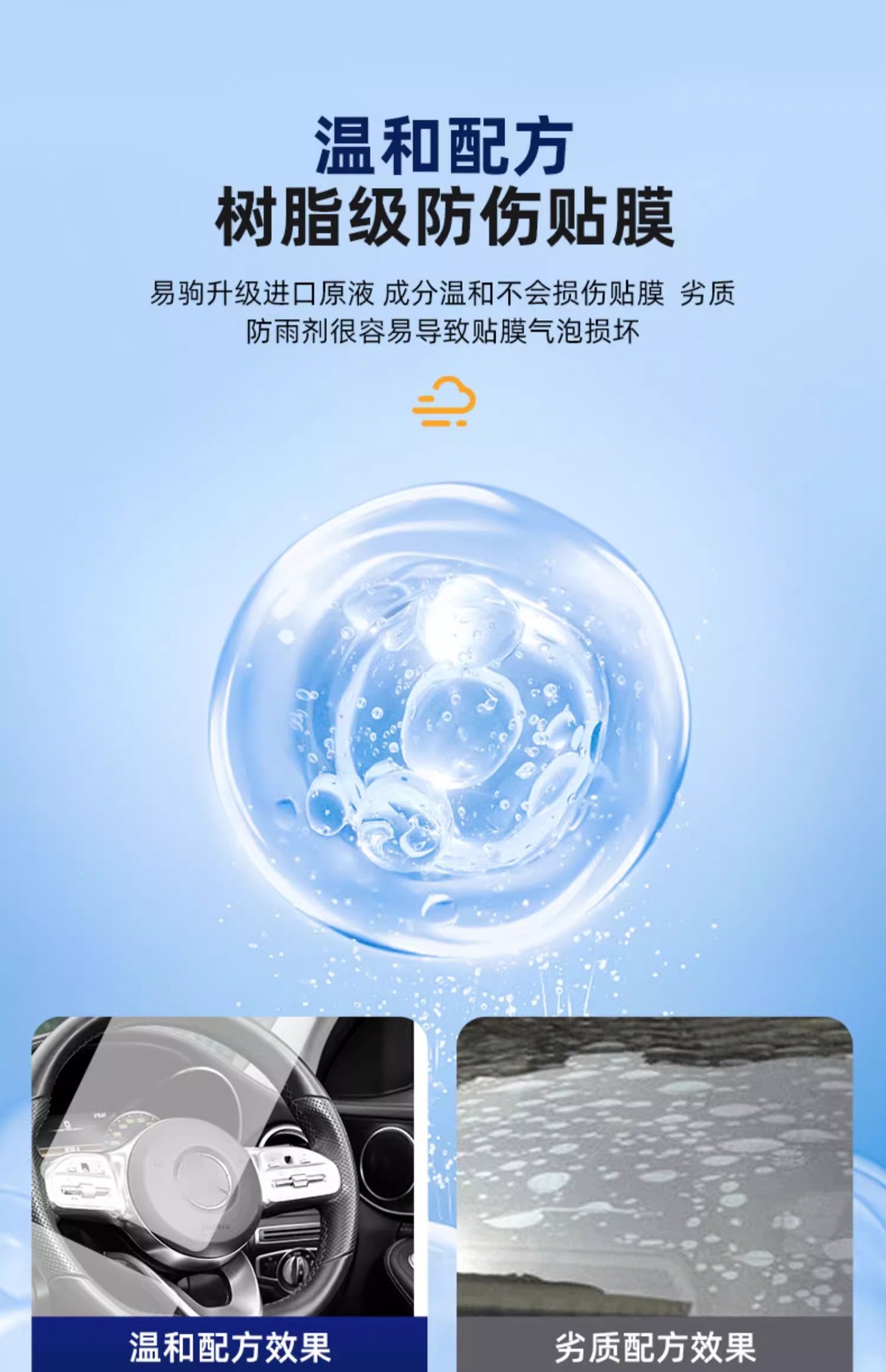 Rearview mirror car rainproof agent anti-fog winter rainy day windshield glass coating water drive spray defogging artifact
