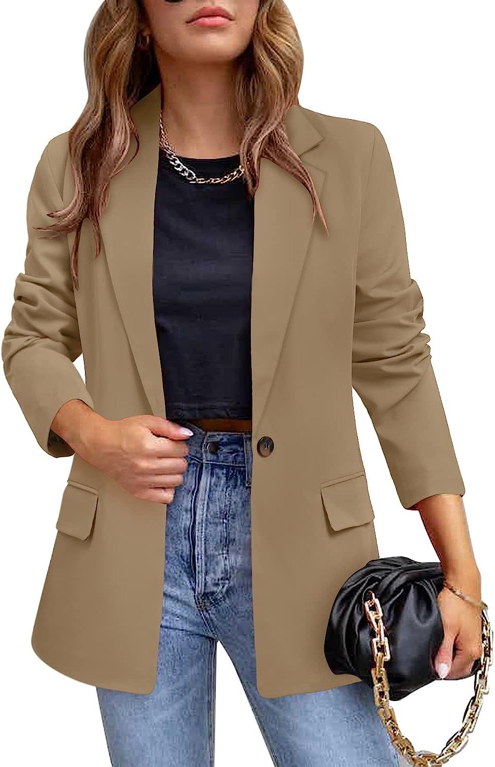 420g Weight Blazer Outerwear Type Long Sleeve Sleeve Length Single Breasted Placket Type Polyester Fabric Type Blazer Tops Type 1 Piece Quantity Business, Cocktail Party Occasion Turndown Neckline Slim Fit Type Solid Color Pattern Spring, Autumn Season Women's Gender Pocket Design Elegant, Formal Style Women's Blazer Long Sleeve Blazers Pocket Elegant Formal Solid Color 18