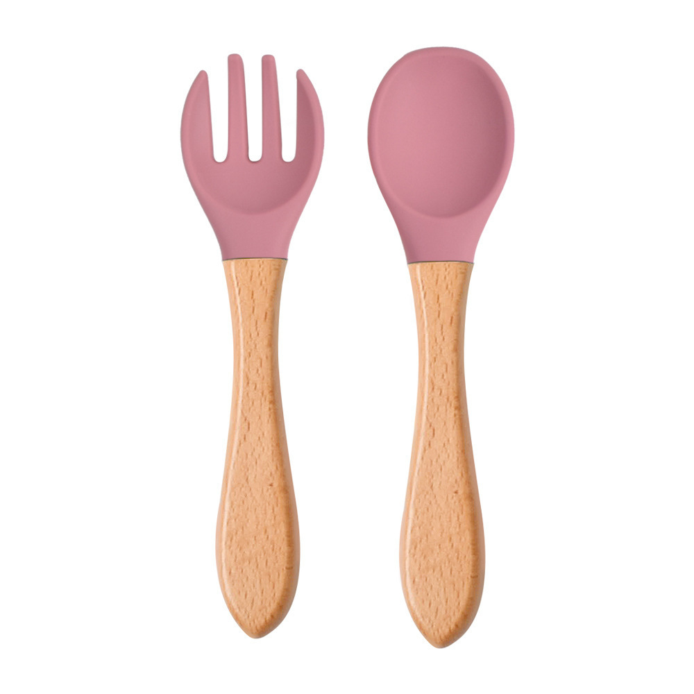 Dark pink (wooden fork spoon)