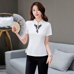 春季新款足浴足療氣質養生服立領白色酒店工作服美容院工衣女1303