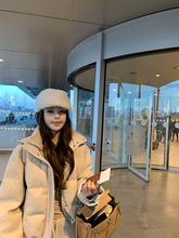 老钱呢子棉服立领连帽显瘦棉衣女2025冬季新款加厚保暖面包服外套