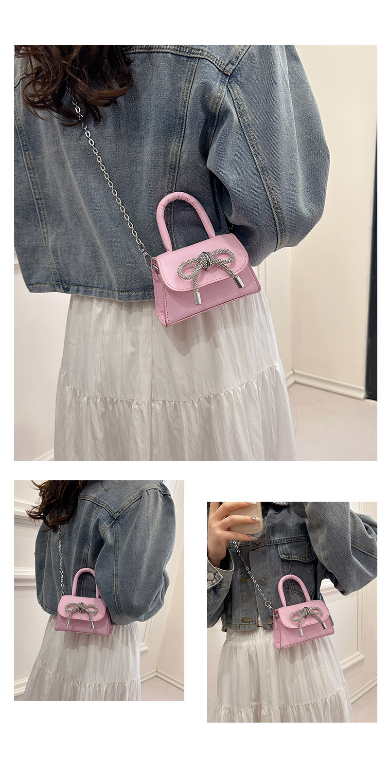 Ins niche French textured bag female 2024 new bow small square bag stylish shoulder messenger bag_voghion.com