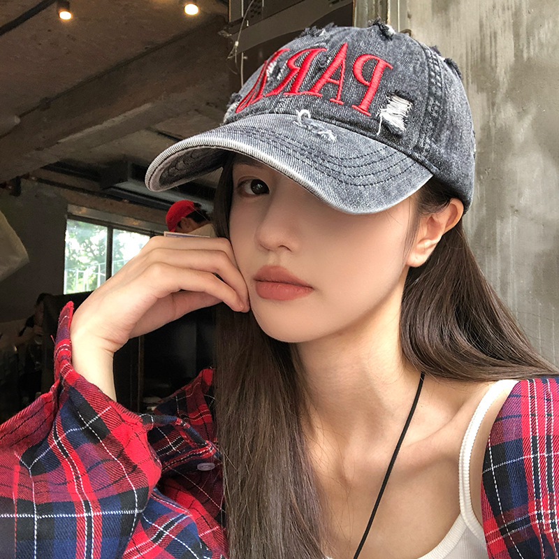 letras americanas bordadas agujeros para hacer viejos sombreros de béisbol de vaqueros chicas calientes callejuelas retrogrado gran cinturón amplio sombrero de lengua