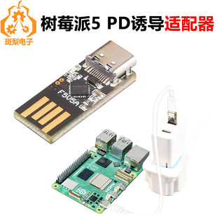 Raspberry Pi 5 USB A- C 5V5A PD induction mini adapter to solve system non-PD power warning