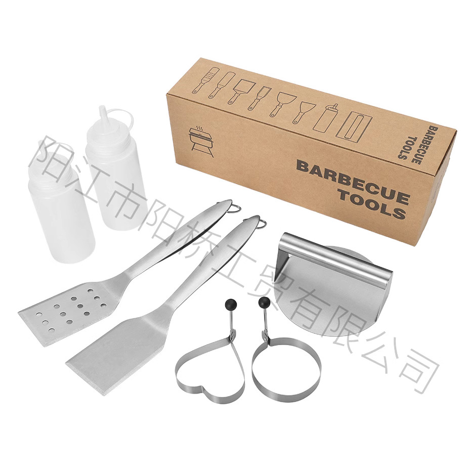 Amazon Hot sale acero inoxidable parrilla set BBQ al aire libre acampado hierro parrilla herramientas de hamburguesas de carne de hamburguesas de sopa