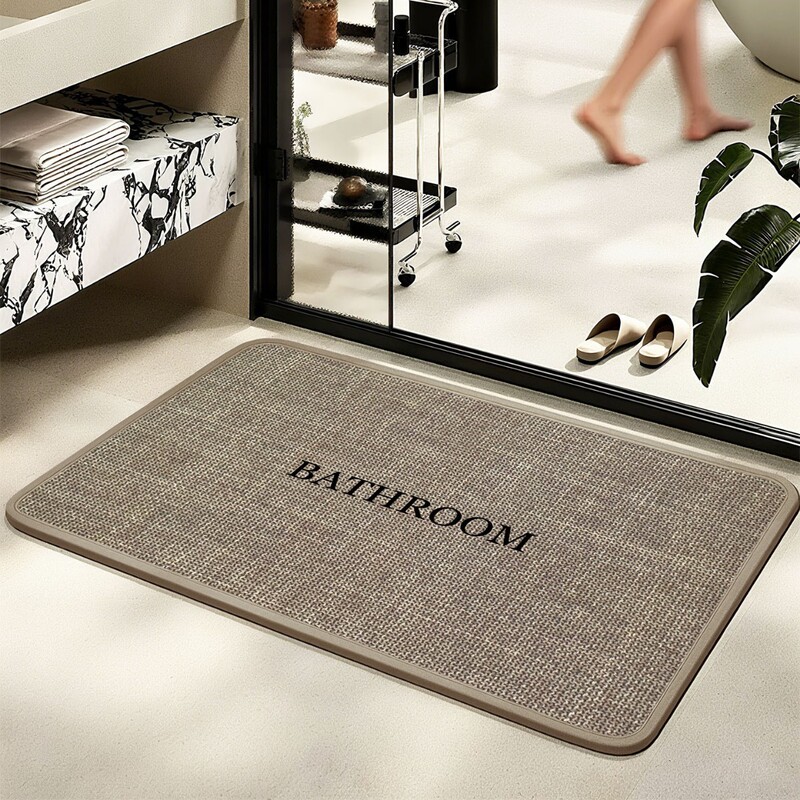 Cross-Border High-End Linen Floor Mats, Stain-Resistant Bathroom Door Absorbent, Quick-Drying Anti-Slip Mats, Bathroom Floor Mats Wholesale