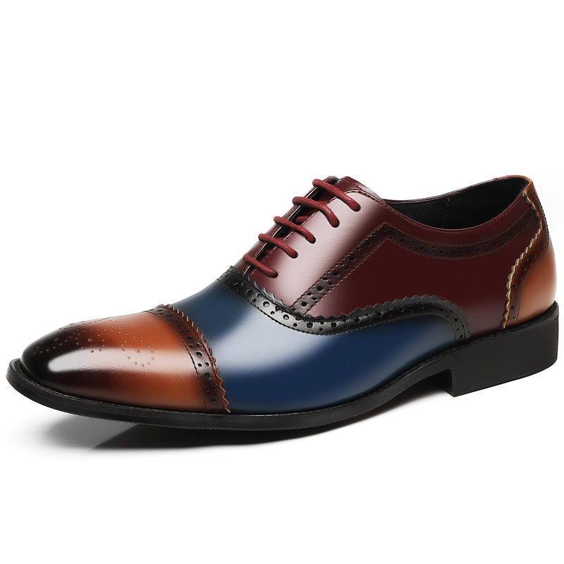 Scarpe da uomo brogue abbinate a colori scarpe da uomo in pelle intagliata scarpe alla moda traspiranti tutte le partite scarpe da lavoro formali da sposa in pelle_voghion.com