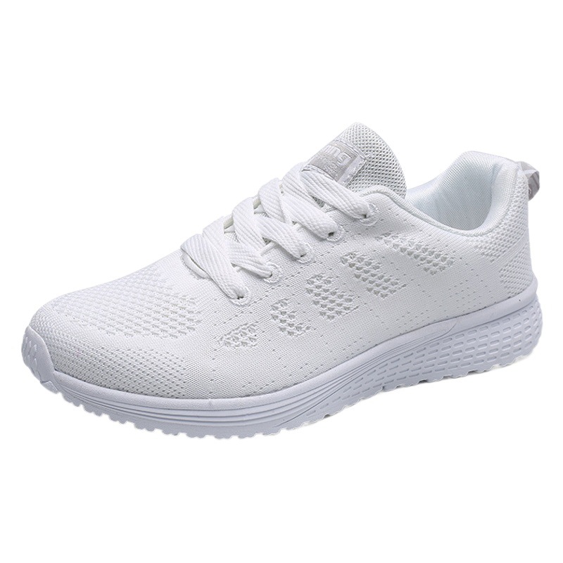 A08 volando zapatos de mujer tejidos transfronterizos más zapatos de mujer de tamaño zapatos para correr Zapatos blancos de malla de punta redonda deportes zapatos de mujer inferior
