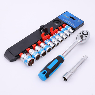 Factory Direct Sales 12-Piece Set of Auto Repair and Auto Maintenance Sleeves Multi-Functional Auto Maintenance Hardware Ratchet Wrench Set Tools Wholesale