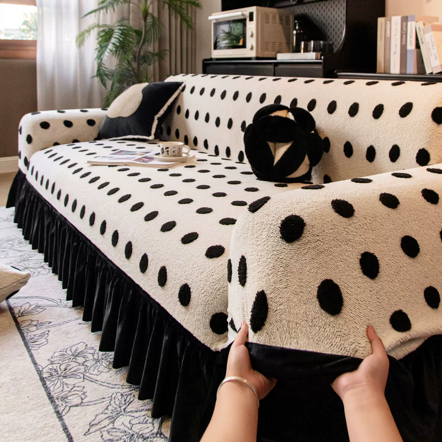 舒棉绒冬季沙发套罩防猫抓2026新款沙发罩全包万能套加厚保护盖布