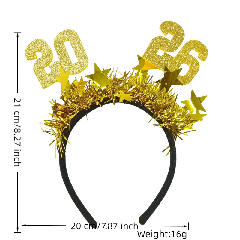 工厂现跨境新款2026新年发箍2026新年眼镜雨新年跨年节日装扮|undefined