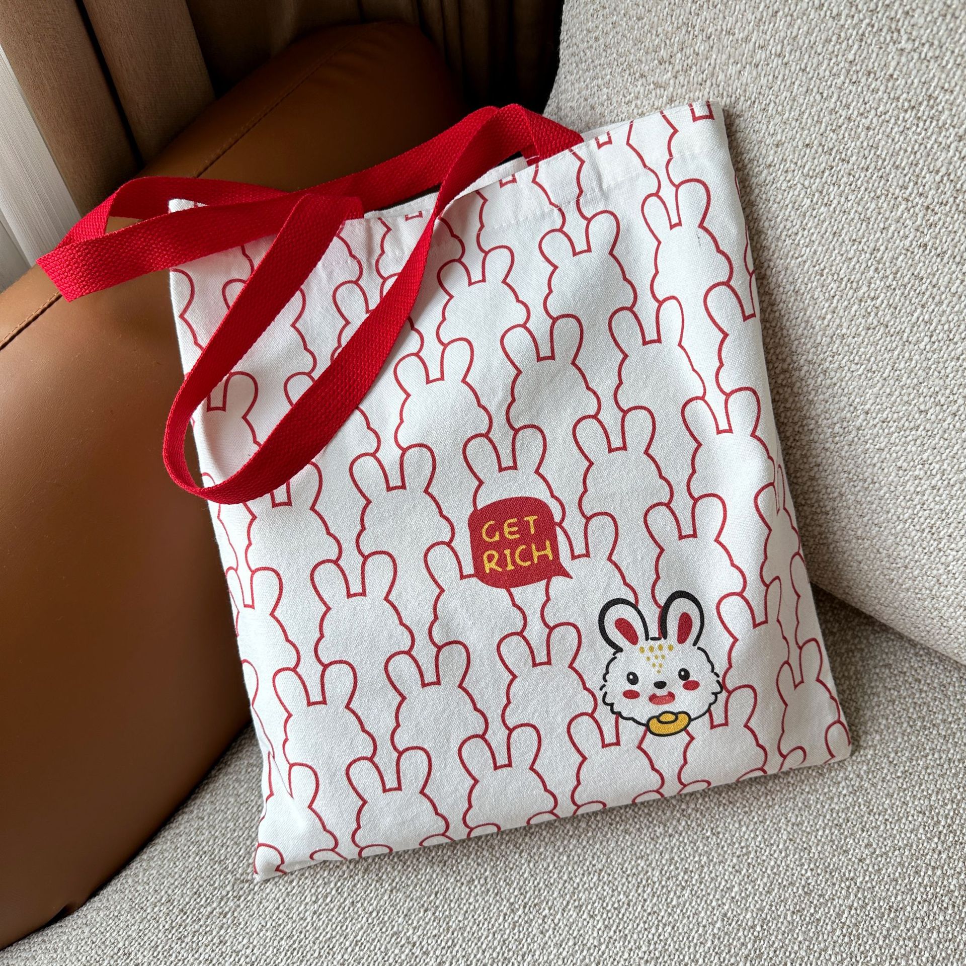 帆布袋印刷帆布包2023新款慵懒风日系ins小众百搭大容大容量印刷