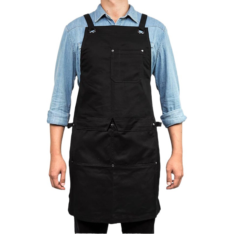 Amazon estilo europeo y americano de lona gruesa delantal logotipo personalizado barbacoa hornear carpintería trajes delantal fábrica al por mayor