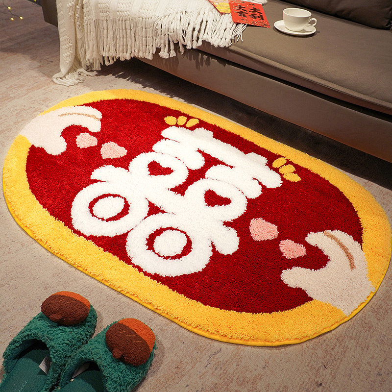 Boda alfombra de piso en forma de XI manta de noche decoración de la habitación de la boda roja puerta de entrada de la boda alfombra festiva ventana alfombra del piso frontal