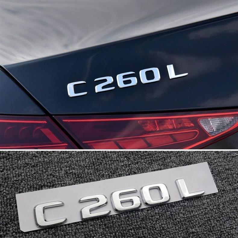 Mercedes-Benz E300L C260L C200L rear emblem, custom lettering for car decoration, E-Class and C-Class black rear car sticker