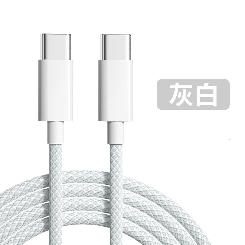 Trenzado doble CC para Apple iPhone 17 cable USB para cargar rápido CarPlay