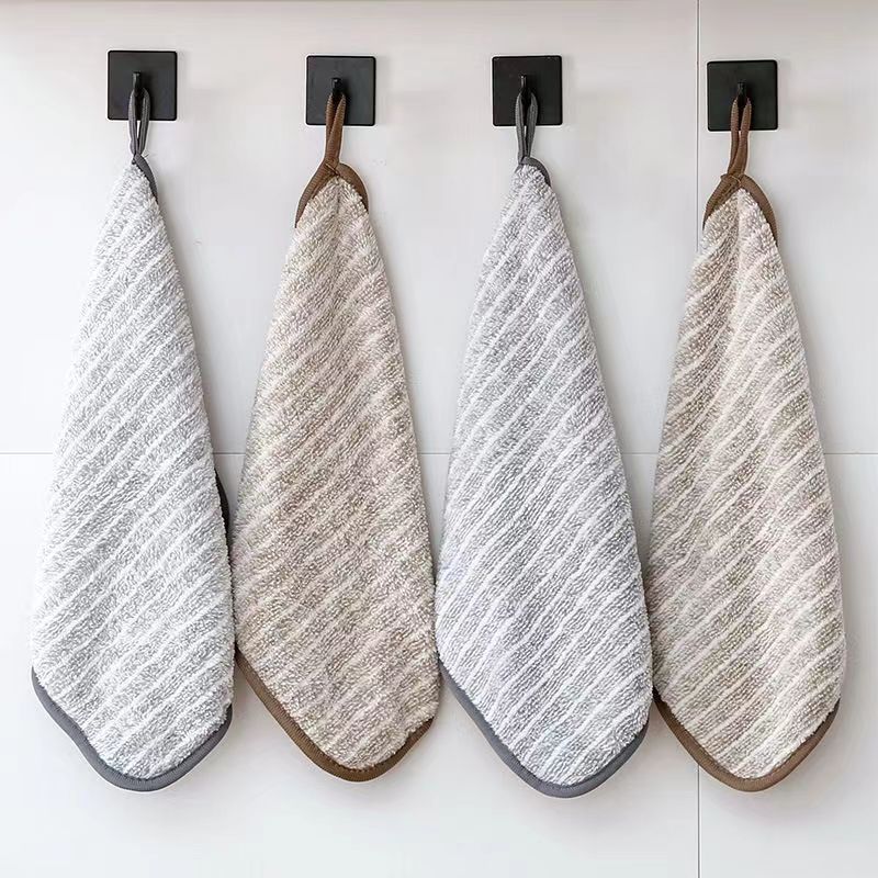Japanese-Style Bamboo Charcoal Fiber Dish Towel Kitchen Degreasing Scouring Pad Thickeneded Absorbent Cleaning Towel Lazy Rag