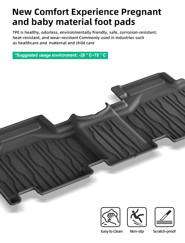 Suitable for 24-25 Model Byd M6 Left- and Right-Hand Drive Cars, Dirt-Resistant Tpe Floor Mats, Fully Environmentally Friendly Trunk Mat