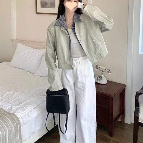 Women's 2025 Spring Collarless Blazer with Patchwork Design, Fashionable and Unique Top