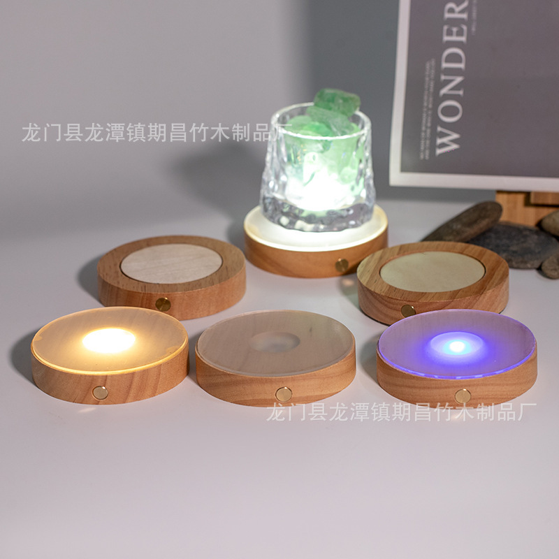 酒杯底座灯发光杯垫鸡尾酒发光底座带灯杯垫座发光家用摆件底座带|undefined