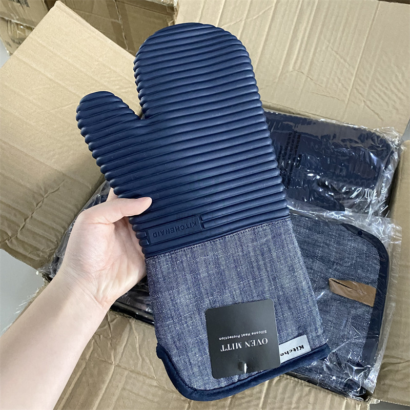 隔热手套防烫硅胶厨房防滑隔热烤箱蒸锅烘焙耐高温加厚微波炉手套|undefined