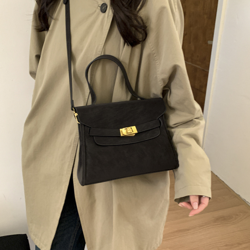 Cross-border retro mate bolso de mano 2025 nuevo estilo de moda bolso de hombro de alto nivel bolso de mujer Kelly