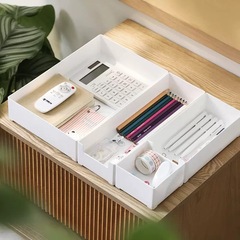 シンプルなキッチン引き出し収納ボックスは、食器仕切りボックスと積み重ねることができます家庭用多機能小型コンパートメント整理ボックス