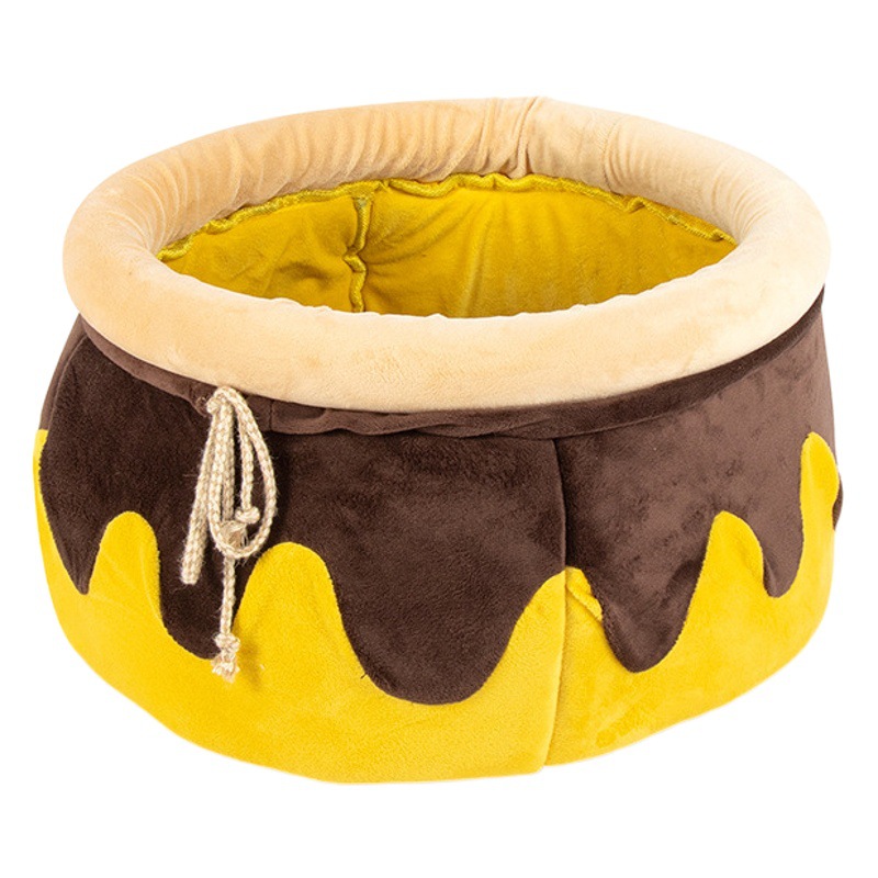 Nuevo nido para gatos con varita mágica para las cuatro estaciones de Leyoupai, cama para gatos cálida y de gran espacio, nido universal para mascotas con forma de olla de miel para gatos y perros