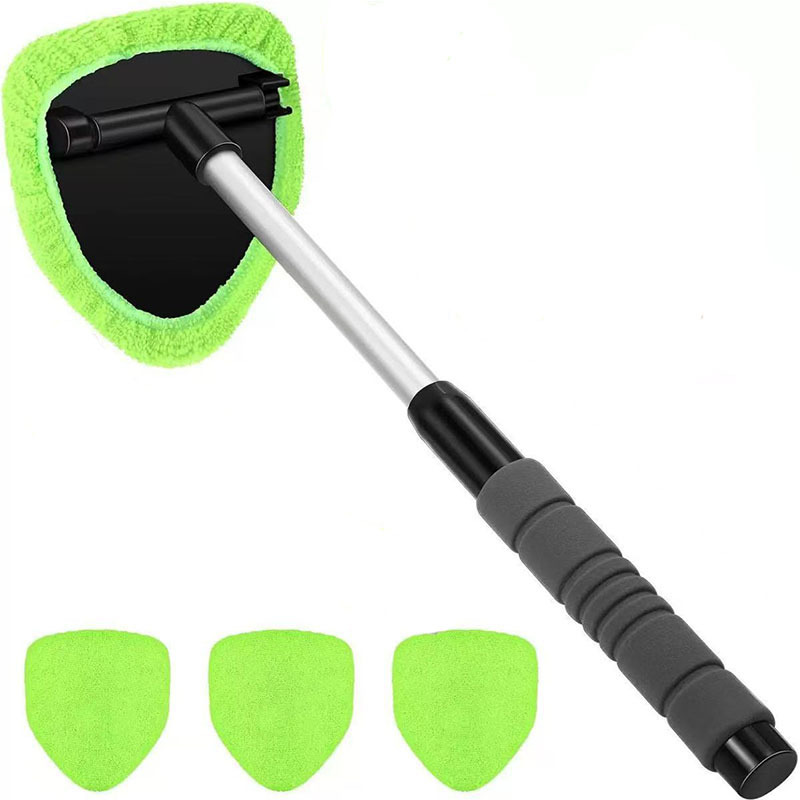 Car cleaning tools – Qìchē crevice brush - 1-set-b-style-sponge-plastic-parts-4-green-cloth-covers